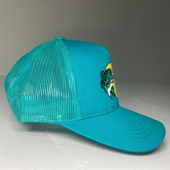 Bass Pro Shops Trucker Hat Trucker Fishing Mesh Cap Snapback Aqua Blue One Size - Picture 8 of 14